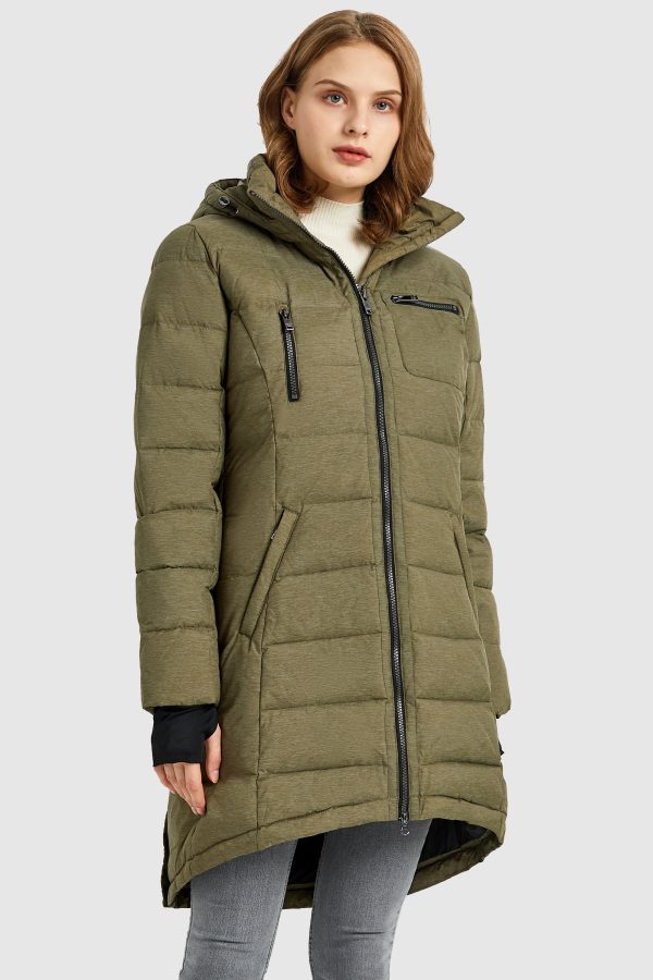 Slant Pocket Zip up Puffer Down Coat - Image 21