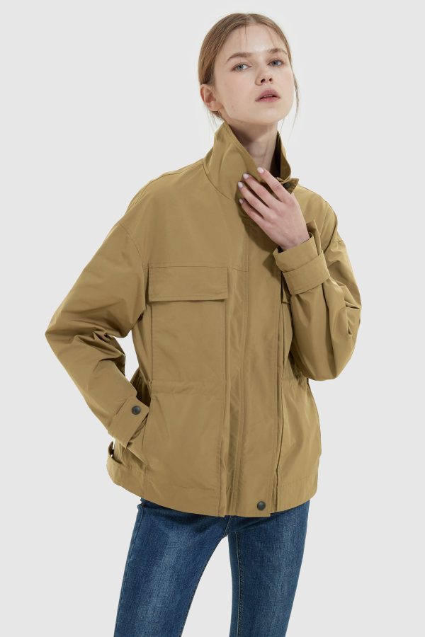 Stand Collar Zip Up Simple Jacket - Image 2