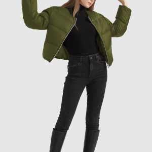 Stylish Puffer Down Coat with Thickened Collar
