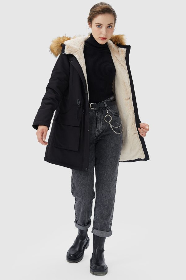 Thickened Fleece Lined Parka Jacket - Image 9