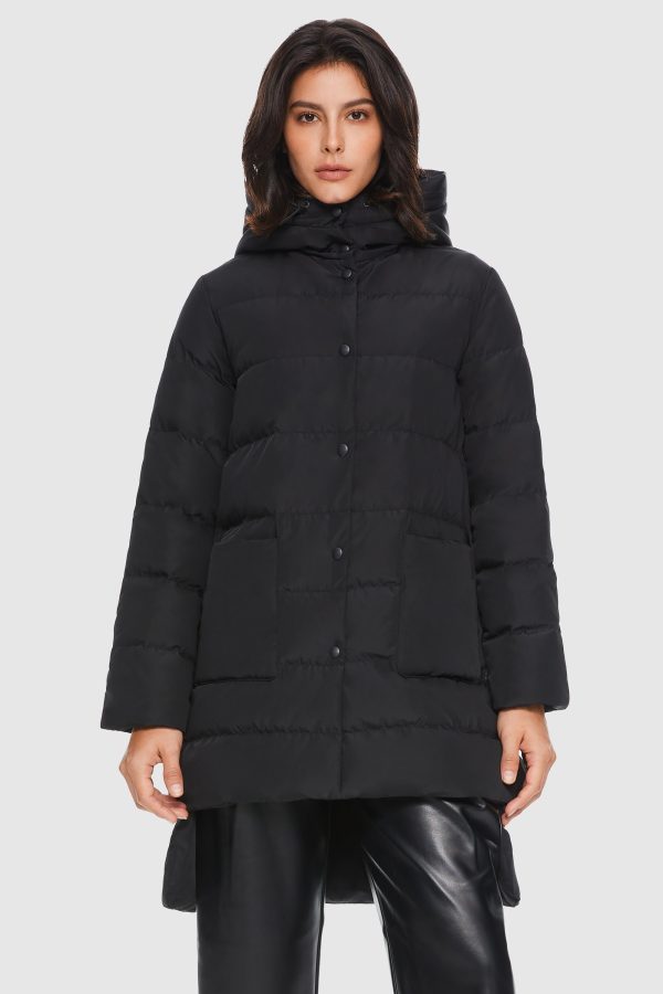 Unique Cut Hooded Down Puffer Coat - Image 10