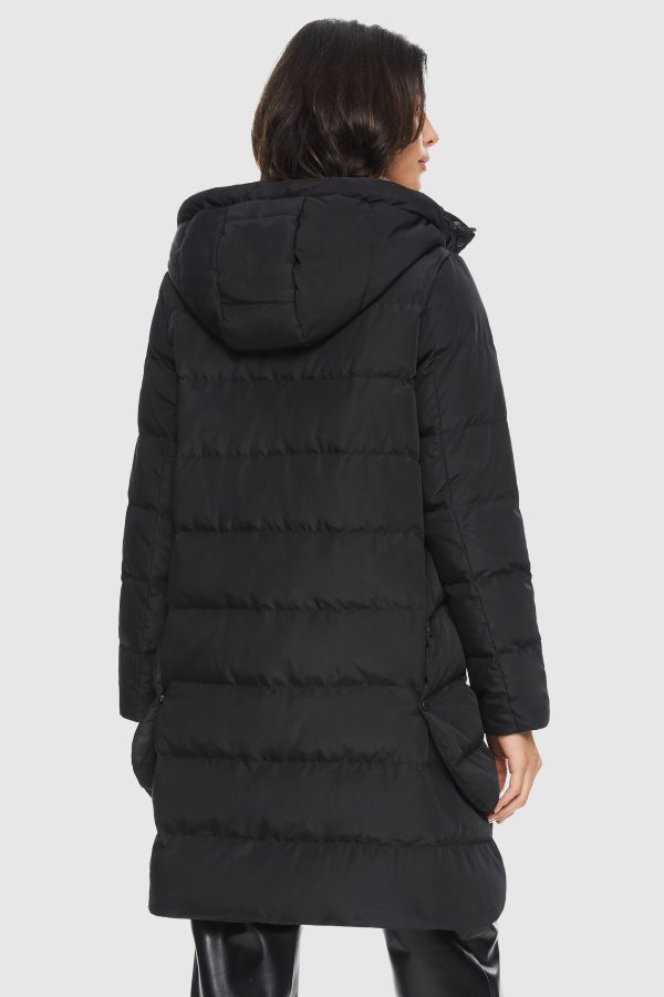 Unique Cut Hooded Down Puffer Coat - Image 11