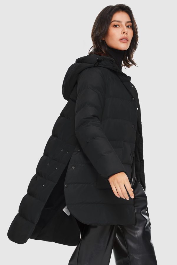 Unique Cut Hooded Down Puffer Coat - Image 12