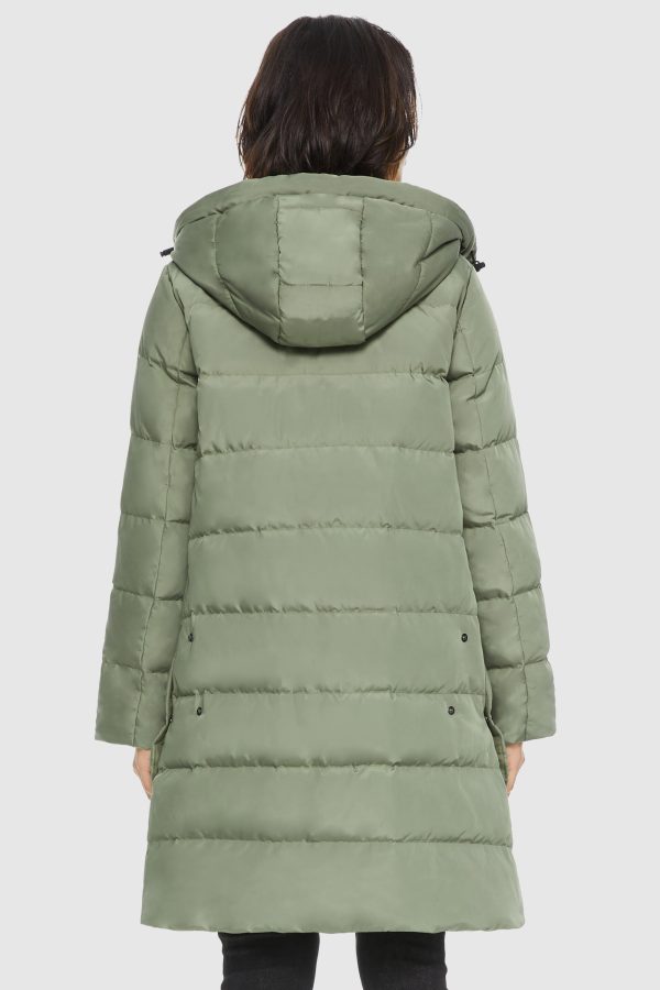Unique Cut Hooded Down Puffer Coat - Image 7