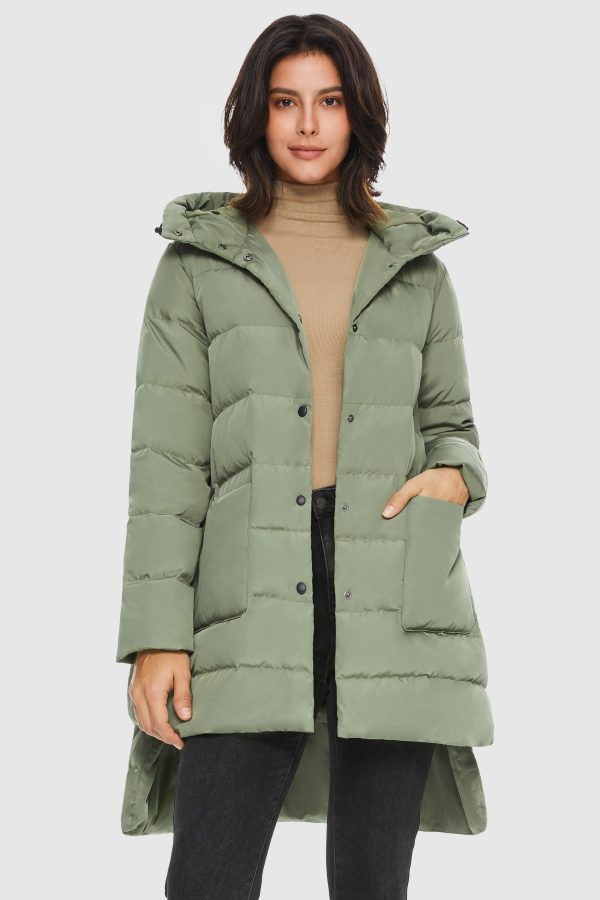 Unique Cut Hooded Down Puffer Coat - Image 8