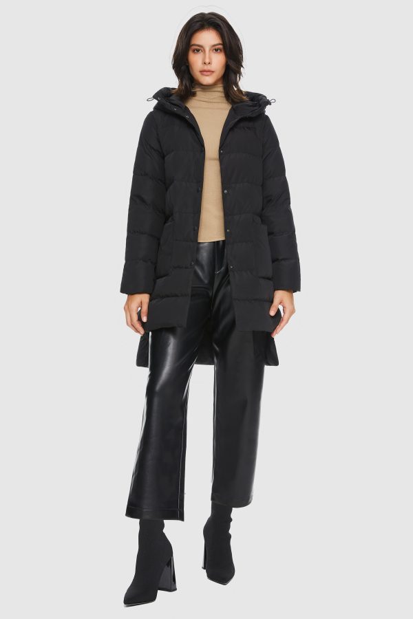 Unique Cut Hooded Down Puffer Coat - Image 9