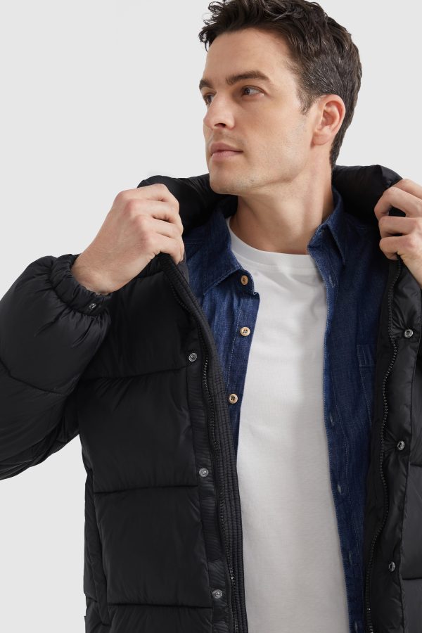 Water Repellent Slant Pocket Thickened Jacket - Image 4