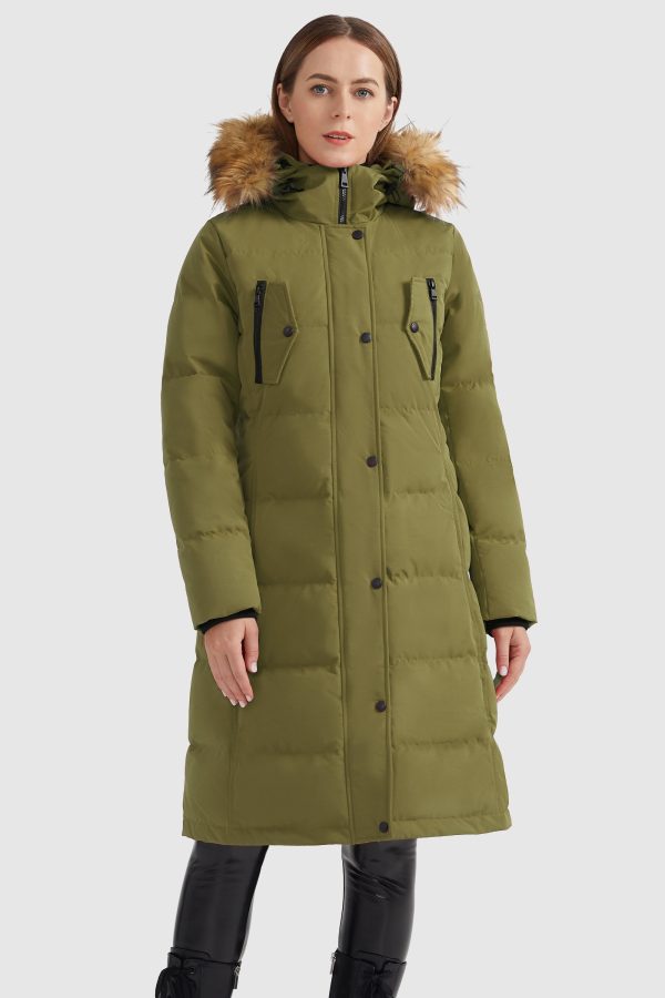 Windproof Puffer Fur Hooded Down Coat - Image 10