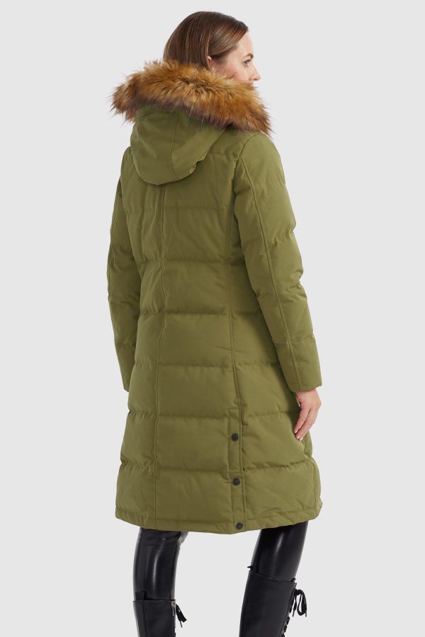 Windproof Puffer Fur Hooded Down Coat - Image 11