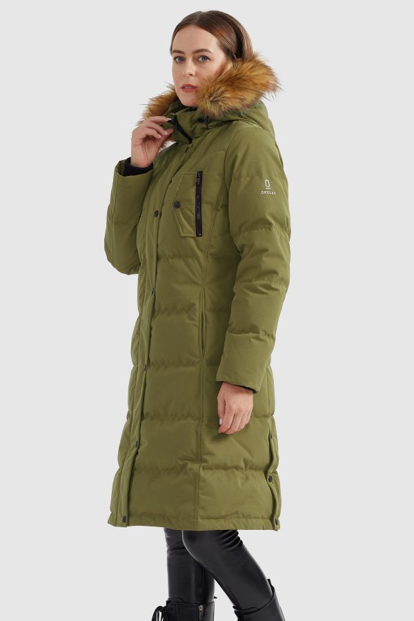 Windproof Puffer Fur Hooded Down Coat - Image 12