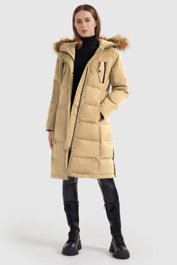 Windproof Puffer Fur Hooded Down Coat - Image 13