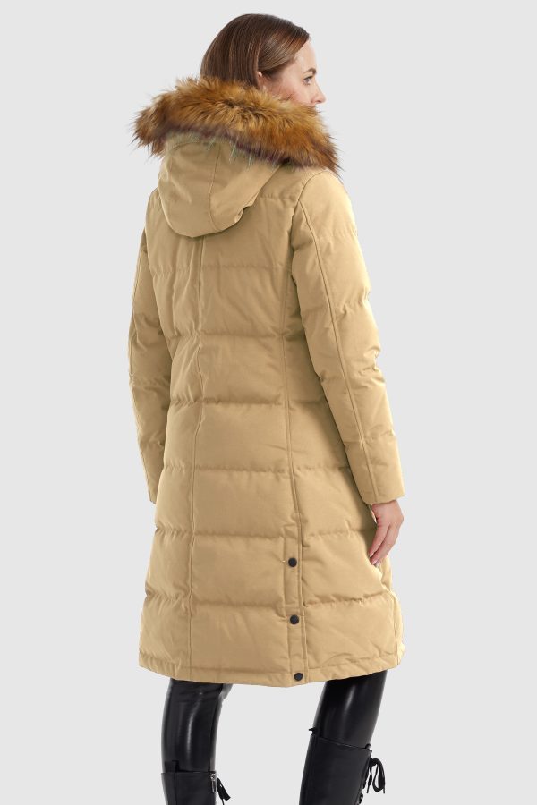 Windproof Puffer Fur Hooded Down Coat - Image 15