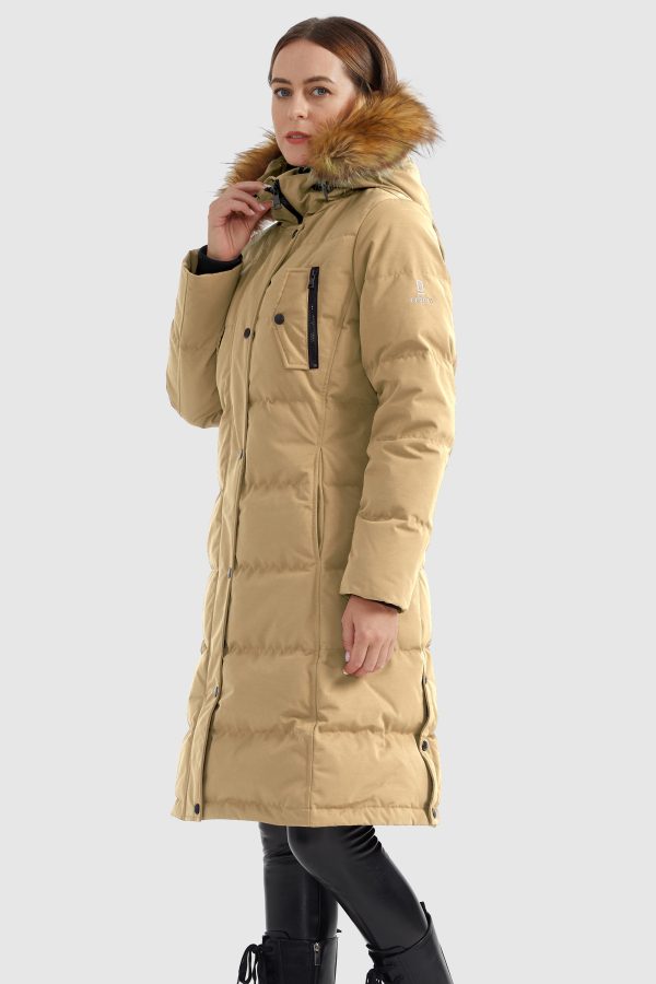 Windproof Puffer Fur Hooded Down Coat - Image 16
