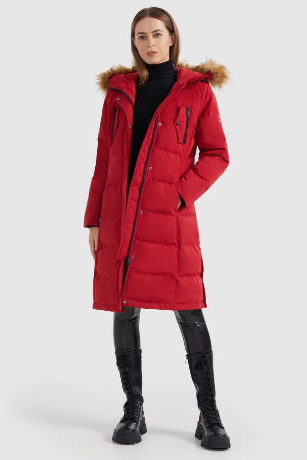Windproof Puffer Fur Hooded Down Coat - Image 17