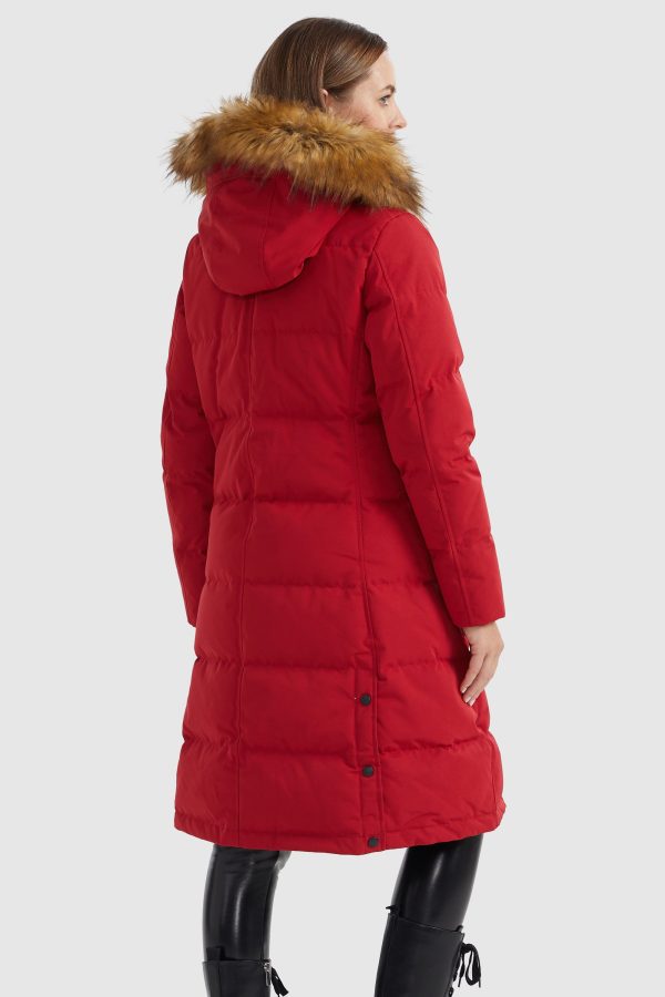Windproof Puffer Fur Hooded Down Coat - Image 19