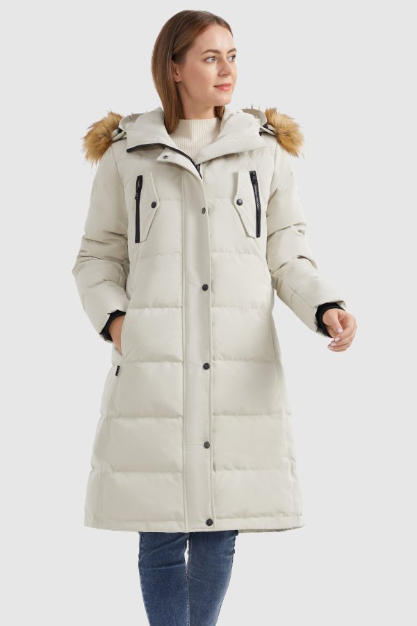 Windproof Puffer Fur Hooded Down Coat - Image 2