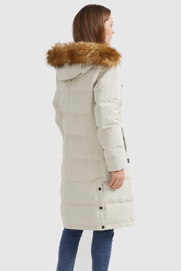 Windproof Puffer Fur Hooded Down Coat - Image 3
