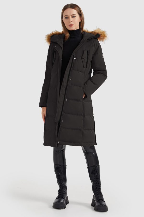 Windproof Puffer Fur Hooded Down Coat - Image 5