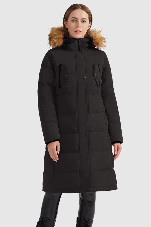 Windproof Puffer Fur Hooded Down Coat - Image 6