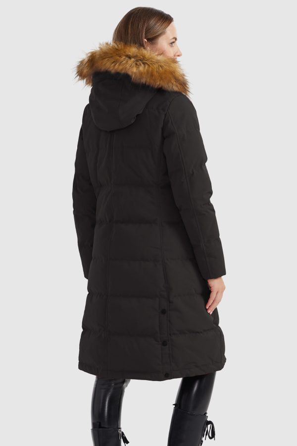 Windproof Puffer Fur Hooded Down Coat - Image 7
