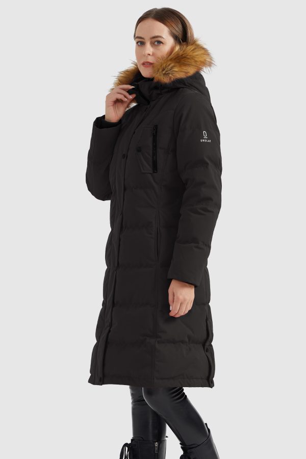 Windproof Puffer Fur Hooded Down Coat - Image 8