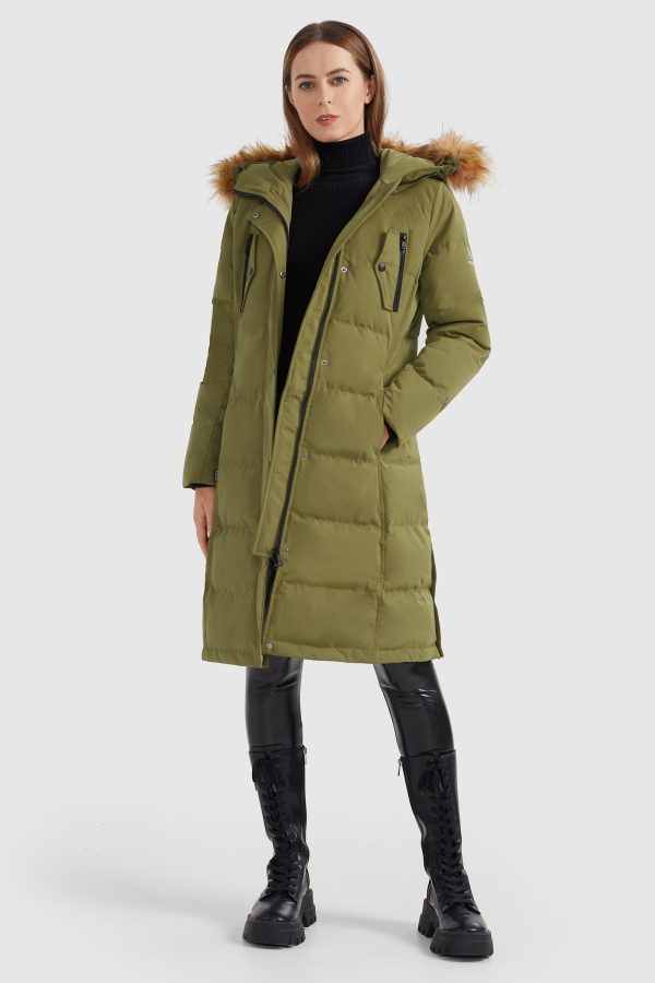 Windproof Puffer Fur Hooded Down Coat - Image 9