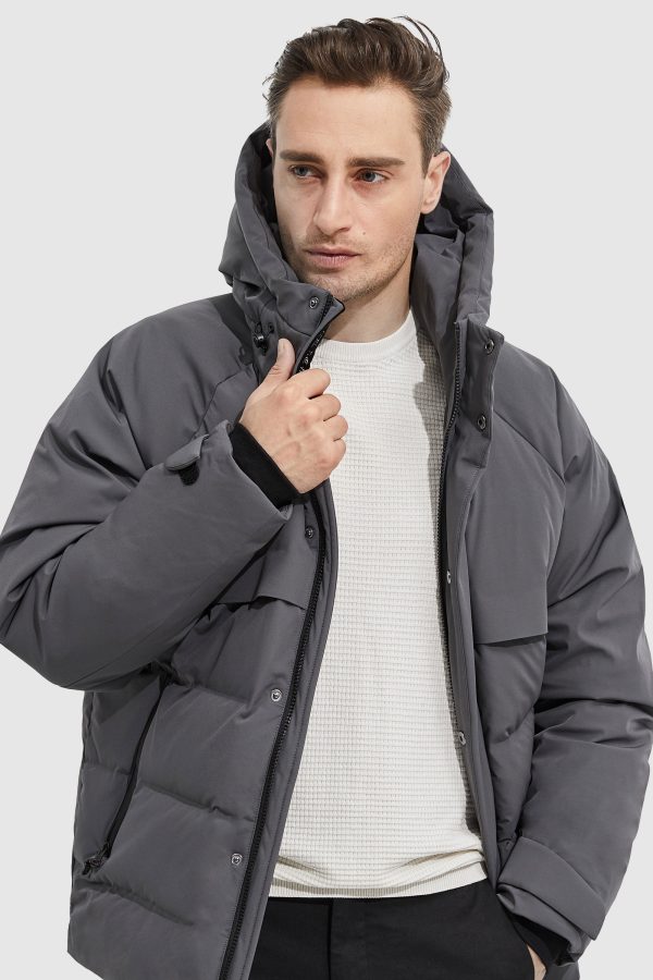 Winter Hood Ribbed Cuff Down Jacket - Image 12