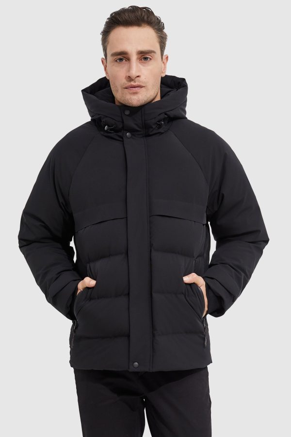 Winter Hood Ribbed Cuff Down Jacket - Image 2
