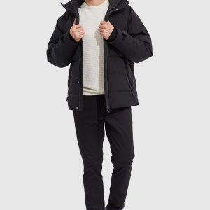 Winter Hood Ribbed Cuff Down Jacket