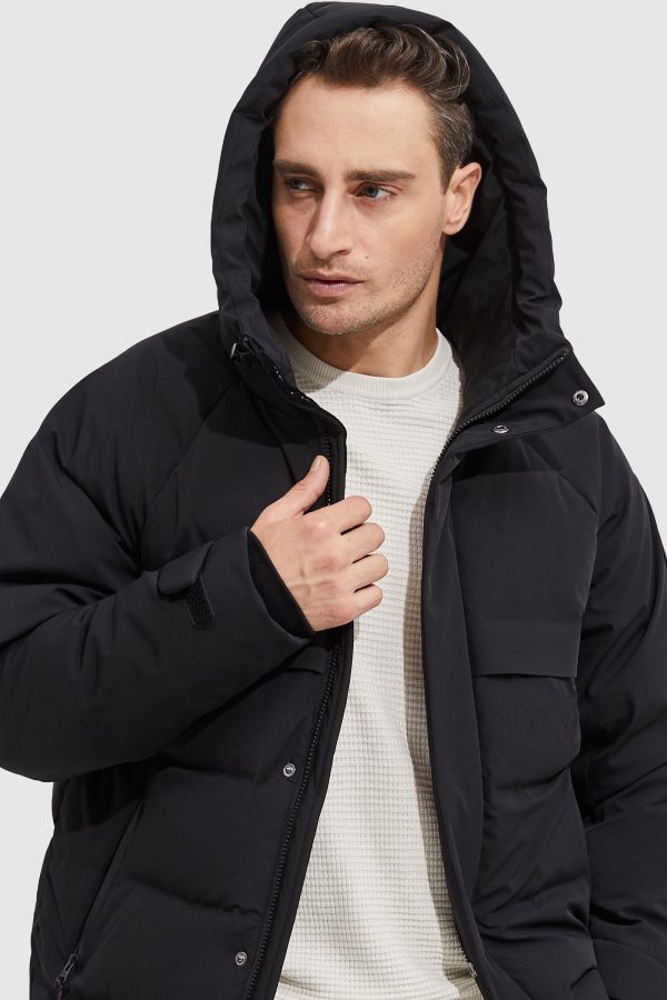 Winter Hood Ribbed Cuff Down Jacket - Image 4