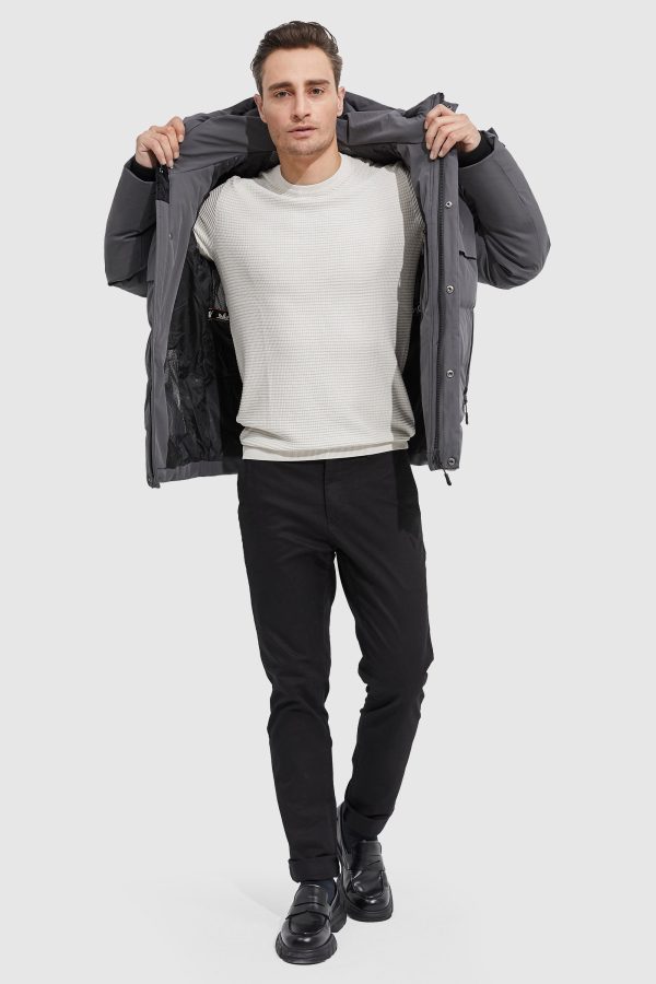 Winter Hood Ribbed Cuff Down Jacket - Image 9
