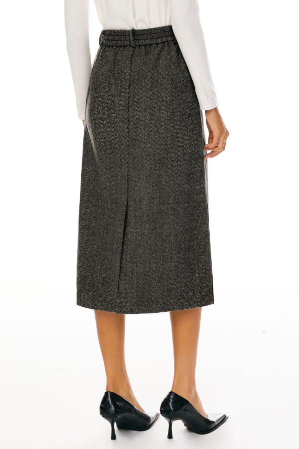 Wool Midi Office Skirt - Image 11
