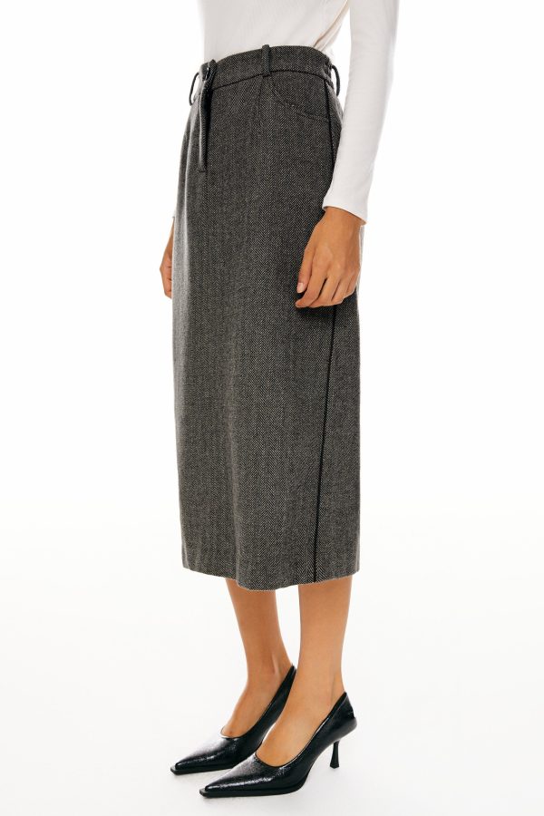 Wool Midi Office Skirt - Image 12