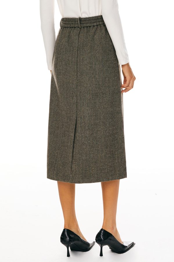 Wool Midi Office Skirt - Image 5