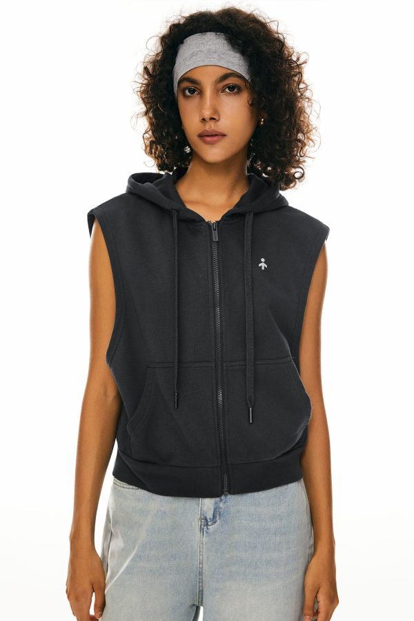 Zip Up Sleeveless Hoodie - Image 9