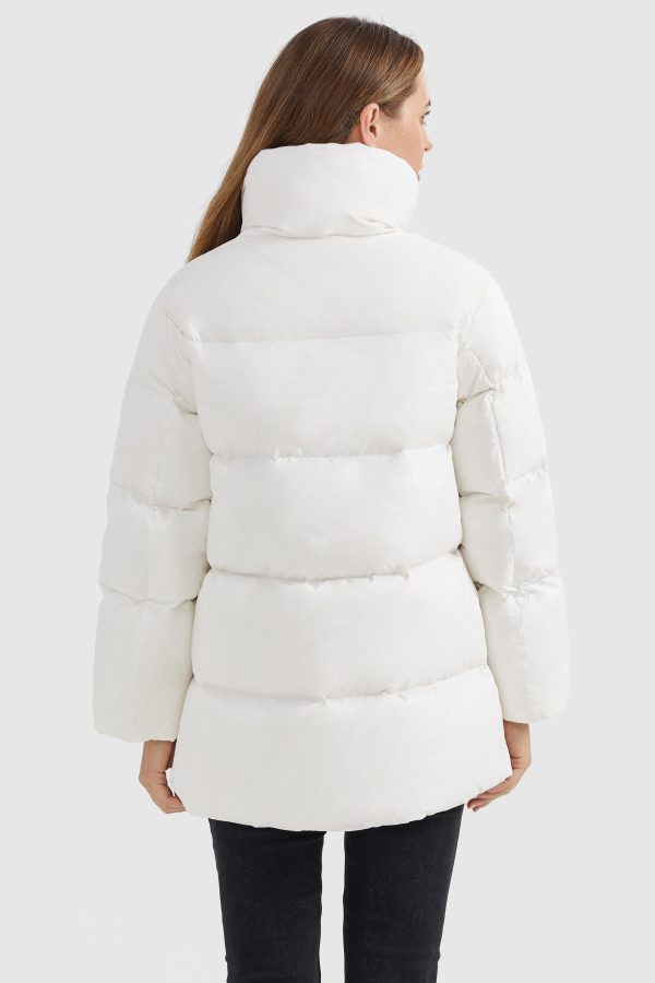 Zipper Front Puffer Down Coat - Image 11