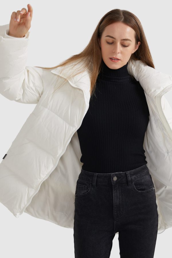 Zipper Front Puffer Down Coat - Image 12