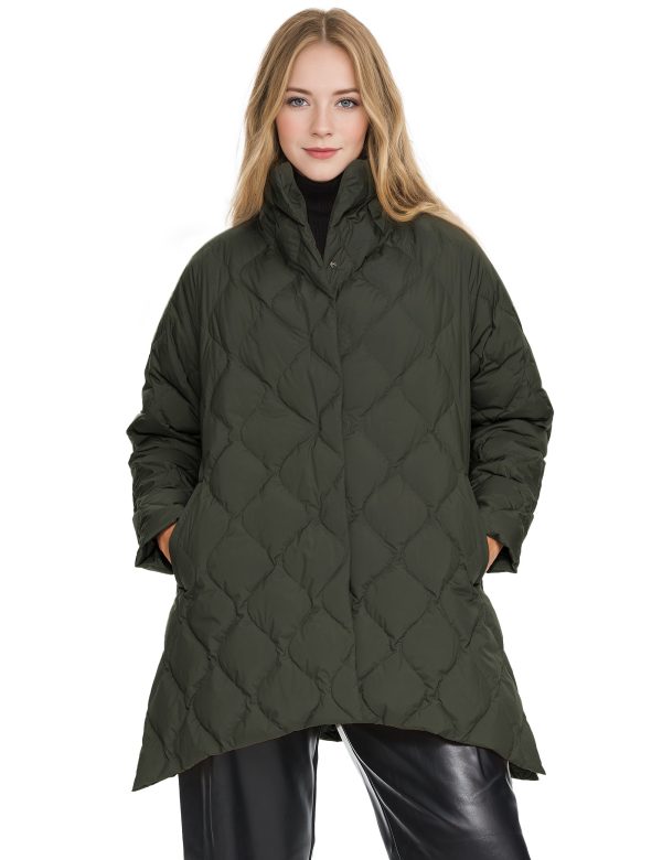 Oversized Quilted Puffer Jacket Lightweight with Pockets - Image 30