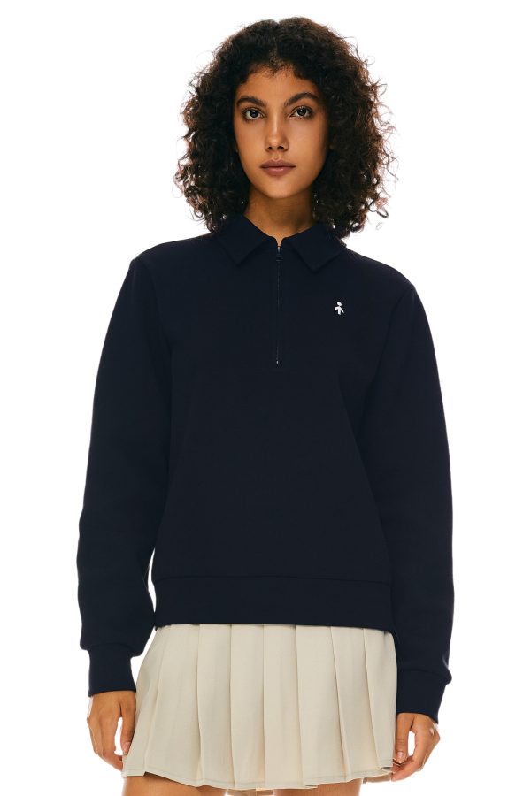 Long Sleeve Polo Sweatshirt Half Zip - Image 2