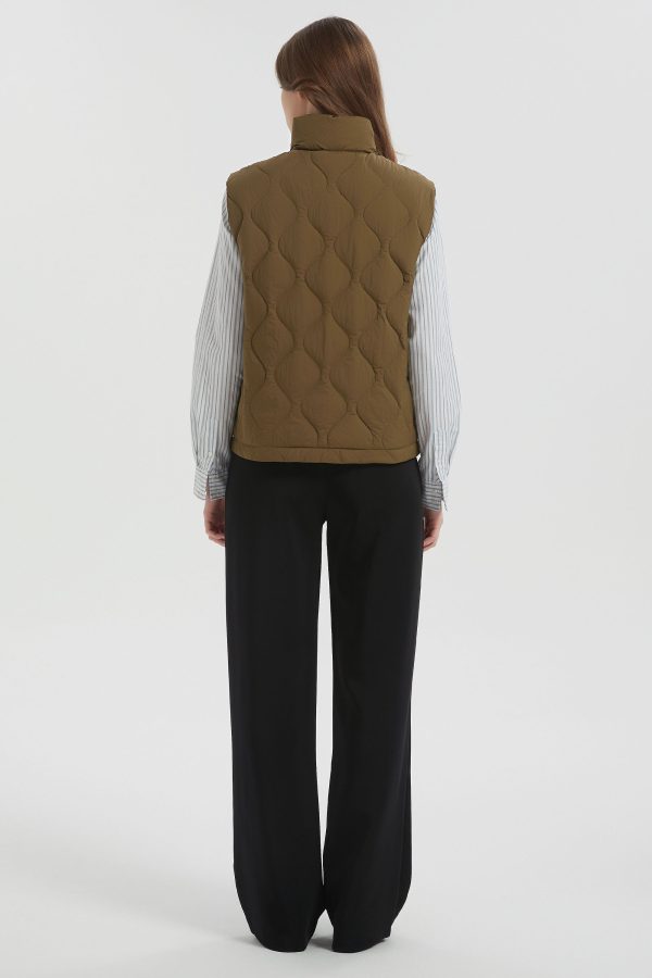 Cropped Down Puffer Vest Zip Up Lightweight - Image 4