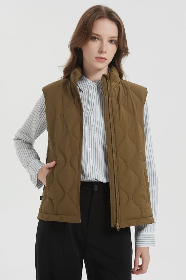 Cropped Down Puffer Vest Zip Up Lightweight - Image 5