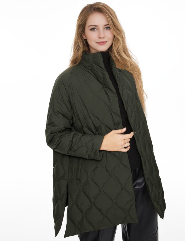 Oversized Quilted Puffer Jacket Lightweight with Pockets - Image 29