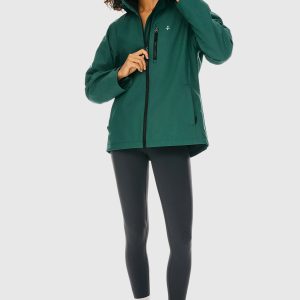 Zip Up Rain Jacket Lightweight Hooded Windbreaker