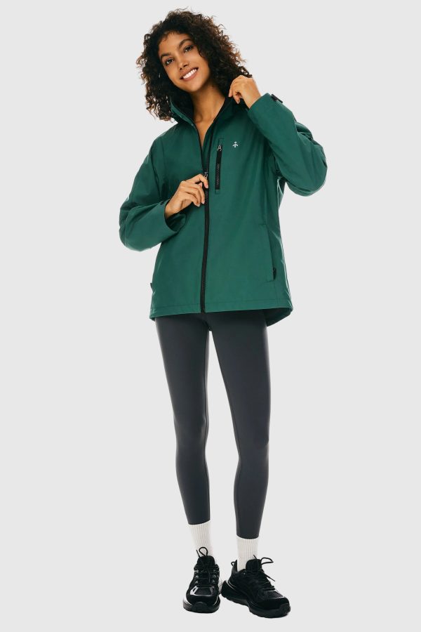 Zip Up Rain Jacket Lightweight Hooded Windbreaker