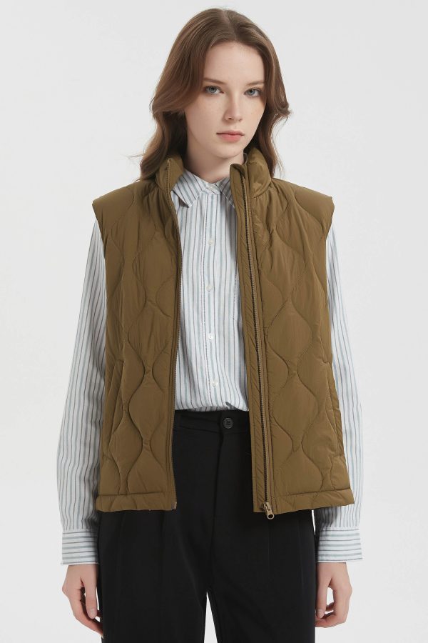 Cropped Down Puffer Vest Zip Up Lightweight - Image 6