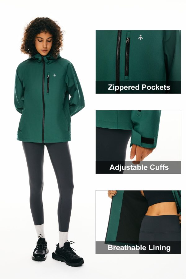 Zip Up Rain Jacket Lightweight Hooded Windbreaker - Image 7