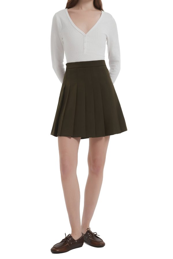 High Waisted Skirts A Line Pleated Skirt - Image 13