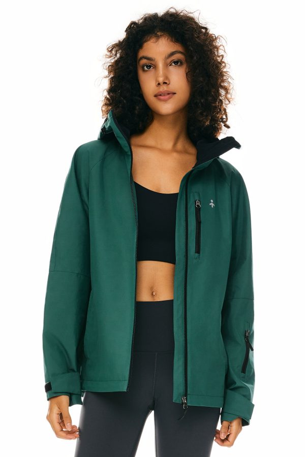 Zip Up Rain Jacket Lightweight Hooded Windbreaker - Image 2