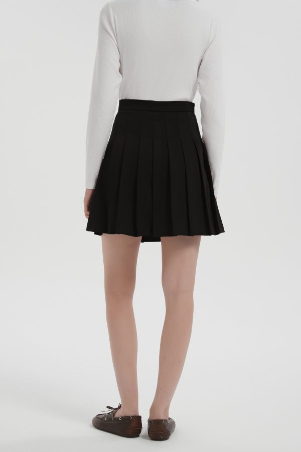 High Waisted Skirts A Line Pleated Skirt - Image 20