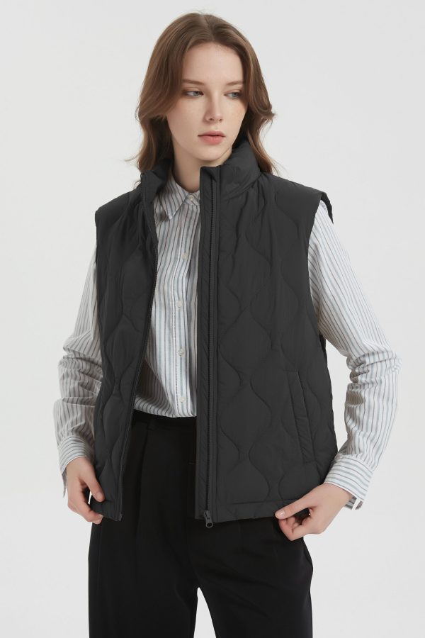 Cropped Down Puffer Vest Zip Up Lightweight - Image 10